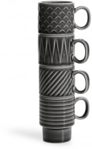 COFFEE & MORE, MULLED WINE/ESPRESSO CUP GREY 4-P
