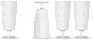 PICNIC GLASS HIGH 4-PCS, WHITE