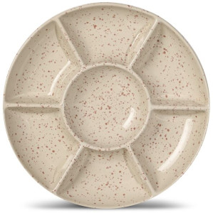 DITTE SERVING PLATE, BEIGE/BORDEAUX