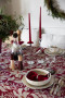 DITTE SERVING BOWL, BEIGE/BORDEAUX