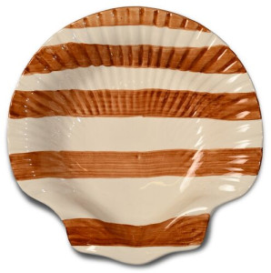 PLATE ARMONA STRIPE, LIGHT BROWN/WHITE
