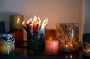 CANDLE HOLDER CALORE XS, BLACK/WHITE 